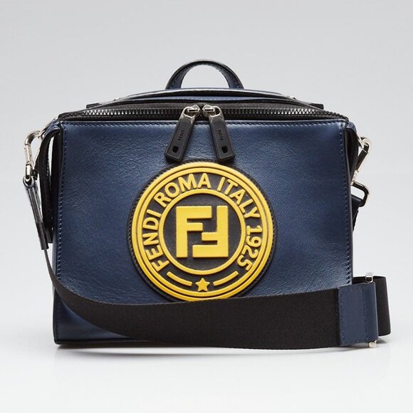 Fendi Blue/Yellow Vitello Grace Lui Small Crossbody Bag 7VA400 - Picture 1 of 10